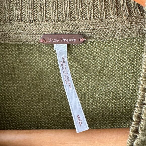 Free People Sweater Womens S Green Between The Lines Pullover Stripped L 235 - Picture 3 of 3